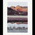 Lake District art by Libby Edmondson. Frosty Morning Elterwater 2019 a winter scene of the langdale pikes near ambleside
