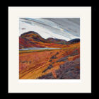 Art print by Lake District artist Libby Edmondson of Great End from Sty Head. Autumnal colours overlook Styhead Tarn near to scafell and wasdale