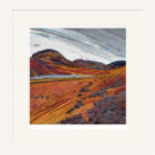 Art print by Lake District artist Libby Edmondson of Great End from Sty Head. Autumnal colours overlook Styhead Tarn near to scafell and wasdale