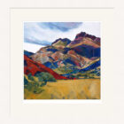Art print by Lake District artist Libby Edmondson of Harrison Stickle. View of the pikes from great langdale valley floor