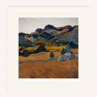 Art print by Lake District artist Libby Edmondson of Langdale Boulder 2009. Autumnal colours from great langdale valley looking towards iconic pikes