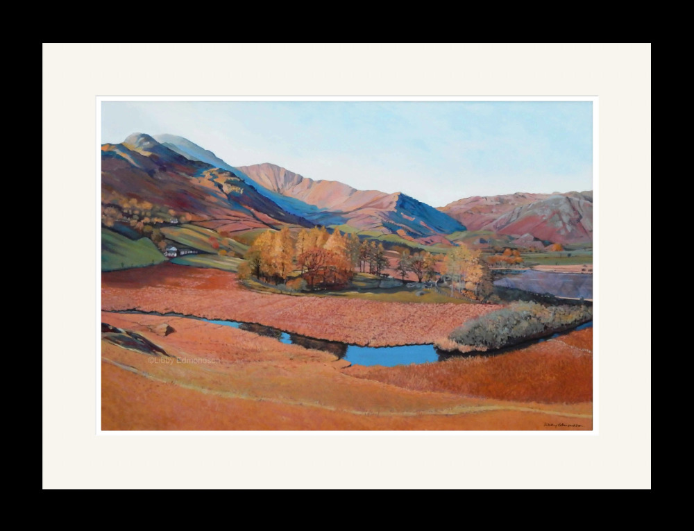 Libby Edmondson LIttle Langdale valley including the pikes is a fabulous contemporary graphic art interpretation of the landscape in the lake district