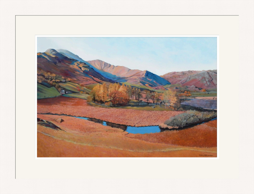 Libby Edmondson LIttle Langdale valley including the pikes is a fabulous contemporary graphic art interpretation of the landscape in the lake district