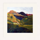 Art print by Lake District artist Libby Edmondson of Pavey Ark near stickle tarn in lush summer green tones with hints of yellow