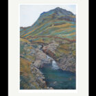 Lake District art by Libby Edmondson. Limited edition print Stockley Bridge 2013 the old packhorse bridge over the river derwent near styhead gill