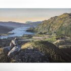 lake district art original oil painting by local artist simon whitfield summer evening at ullswater looking towards place fell from near to st sundays crag