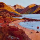 Art print by Lake District artist Libby Edmondson of Wasdale Head 2009 featuring wastwater yewbarrow great gable and the slopes to scafell
