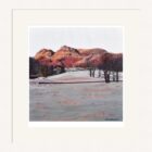 Art print by Lake District artist Libby Edmondson of Winter Morning Langdale - a frosty winter scene of the langdale pikes near Ambleside