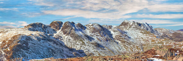 Crinkle Crags and Bowfell in Winter