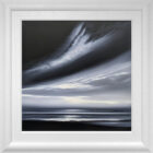 Graphite Skies large square acrylic painting framed
