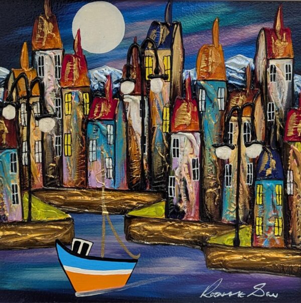 An original mixed media painting by Rozanne Bell.
