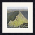 Striding Edge by Lake District artist Jeff Sudders. The narrow ridge of Striding Edge, which leads up to Helvellyn, is one of the Lake District's greatest walks