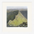 Striding Edge by Lake District artist Jeff Sudders. The narrow ridge of Striding Edge, which leads up to Helvellyn, is one of the Lake District's greatest walks