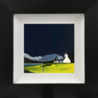 Lake District art original acrylic painting Brothers Water by Jay Nottingham in a black frame with white slip.