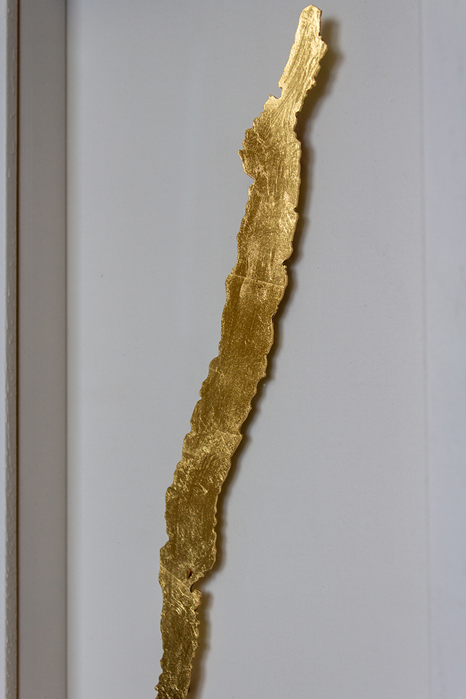 lake district art original 3-D craft design art contour map of coniston water aerial view cut from one piece of brass and hand polished in a beautiful deep white frame by holly clifford