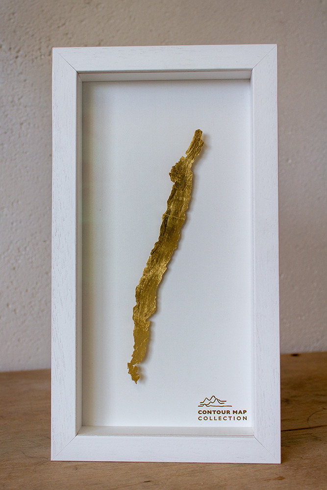 Coniston Water Contour Map Collection lake district art original 3-D craft design art contour map of coniston water aerial view cut from one piece of brass and hand polished in a beautiful deep white frame by holly clifford