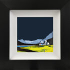 Lake District art original acrylic painting Crummock Water by Jay Nottingham in a black frame with white slip.