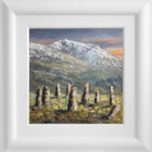 Lake District art original oil painting by local artist Jeff Sudders. Evening at Castlerigg stone circle.