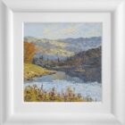 Lake District art original oil painting by Jeff Sudders. Rydal water. impasto painting overlooking island and reflections