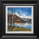 Lake District art original oil painting Ullswater by Ben Goymour of the fellside swathed in spring daffodils