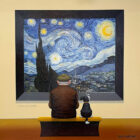 Limited Edition Giclee Print on Canvas by Chris Chapman of his original painting 'Stargazing' in the style of 'Vincent Van Earoff'. Contemporary art. part of Chris' gallery series