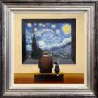 Limited Edition Giclee Print on Canvas by Chris Chapman of his original painting 'Stargazing' in the style of 'Vincent Van Earoff'. Contemporary art. part of Chris' gallery series