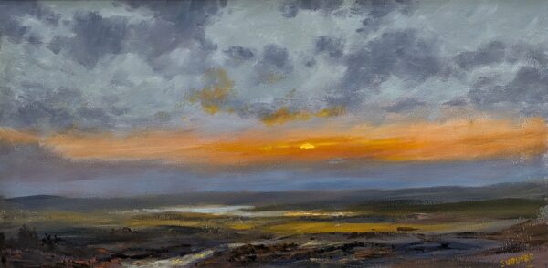 Lake District art original oil painting A Lakeland Evening by local artist Jeff Sudders.