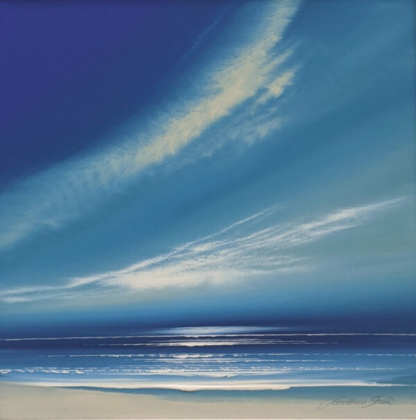 lake district art original acrylic painting by award winning artist jonathan shaw featuring sweeping blue skies.