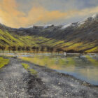 Lake District art original oil painting by Ben Goymour. view over buttermere towards haystacks and fleetwith pike