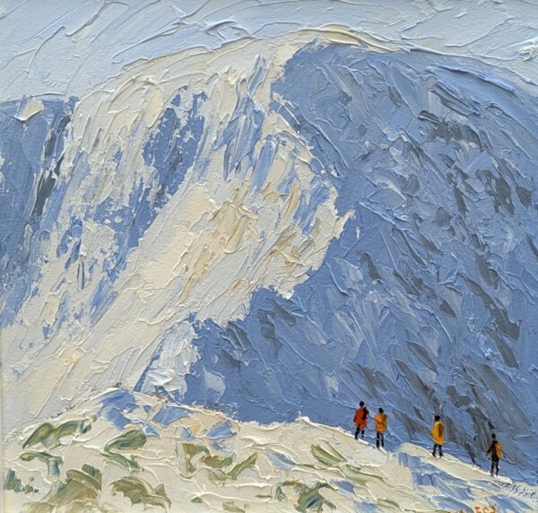 Day Out On Striding Edge an original oil painting by lake district artist Jeff Sudders.