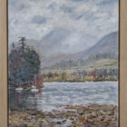 Lake District original oil painting by Jeff Sudders derwentwater and causey pike. A lake scene with fells in the distance.