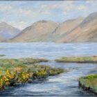 Oil painting by Jeff Sudders of the Lake District Wastwater England's deepest lake and Great Gable and Scafell