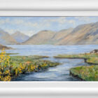 Framed original oil painting by Jeff Sudders of Wastwater on a clear day