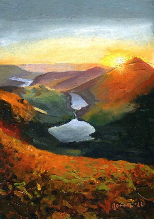 Mixed media painting of Haweswater
