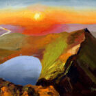 Mixed media painting of Helvellyn