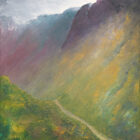lake district art original mixed media painting on canvas by local cumbrian artist tim brown. acrylic plaster textured impasto painting depicting kirkstone pass
