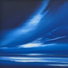 Lake District art original acrylic painting by Jonathan Shaw featuring sweeping clouds in a midnight blue skyscape