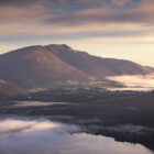 Print by Lake District Photographer Nathan Buckley. Morning mist over blencathra derwentwater