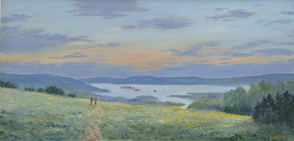 Lake District art original oil painting Overlooking Windermere by Jeff Sudders.