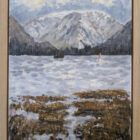 Lake District original oil painting by Jeff Sudders snow on the tops at ullswater A lake scene with fells in the distance.