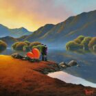 lake district art Special Times Ahead is a romantic original oil painting by david renshaw. featuring Ted and Doris