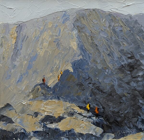 Striding Edge Helvellyn an original oil painting by lake district artist Jeff Sudders.