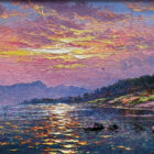 oil painting on canvas of Ullswater looking towards Glenridding