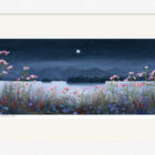 Lake District art framed print The Moon and the Stars over Derwentwater by Jeff Sudders in a white frame.