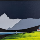 Original Lake District acrylic painting by Jay Nottingham featuring Blea Tarn and the Langdale Pikes