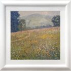 Lake District art original oil painting by Jeff Sudders borrans meadow in ambleside colourful summer wildflowers with path and fells