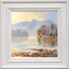 Lake District art original oil painting by local artist Jeff Sudders. Derwentwater and Catbells.