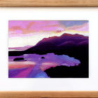 Original by Joanna Mlynarczyk a Lake District mixed media painting of an evening overlooking the Catbells.