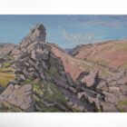 lake district art original oil painting by local artist simon whitfield helm crag grasmere the howitzer rock
