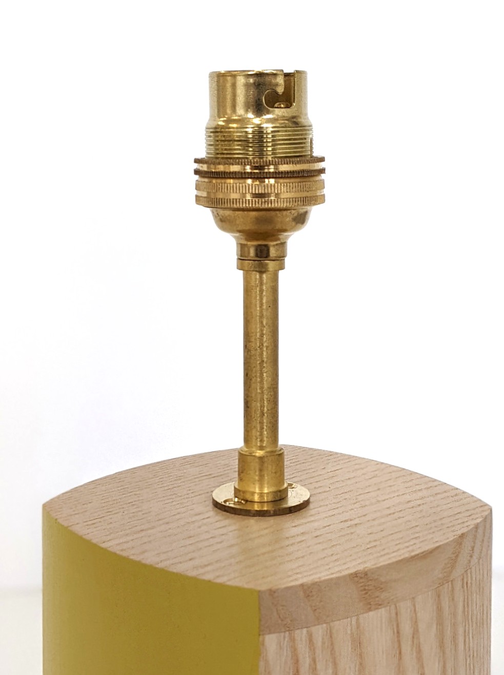 Lumin lampbase in yellowe by Bob and Eunice from Humblewood handmade in Cumbria